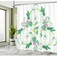 thumbnail image 5 of Ambesonne Green Shower Curtain, Celtic Curved Lines Art, 69"Wx84"L, Green Pink, 5 of 5