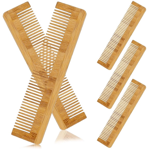 ACDANC 5Pcs Wooden Combs Bamboo Anti-Static Wood Hair Comb Natural Wooden Comb Mustache Styling Pocket Comb for Women Men Thick Wavy Or Straight Hair,Bamboo Anti-Static Wooden Comb