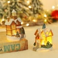 Pretty Comy Christmas Village Houses with LED Light Mini Resin Houses