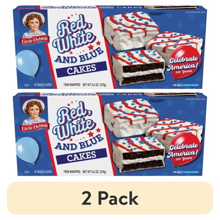 (2 pack) Little Debbie Red, White, & Blue Chocolate Cakes, 13.2 oz (10 count)