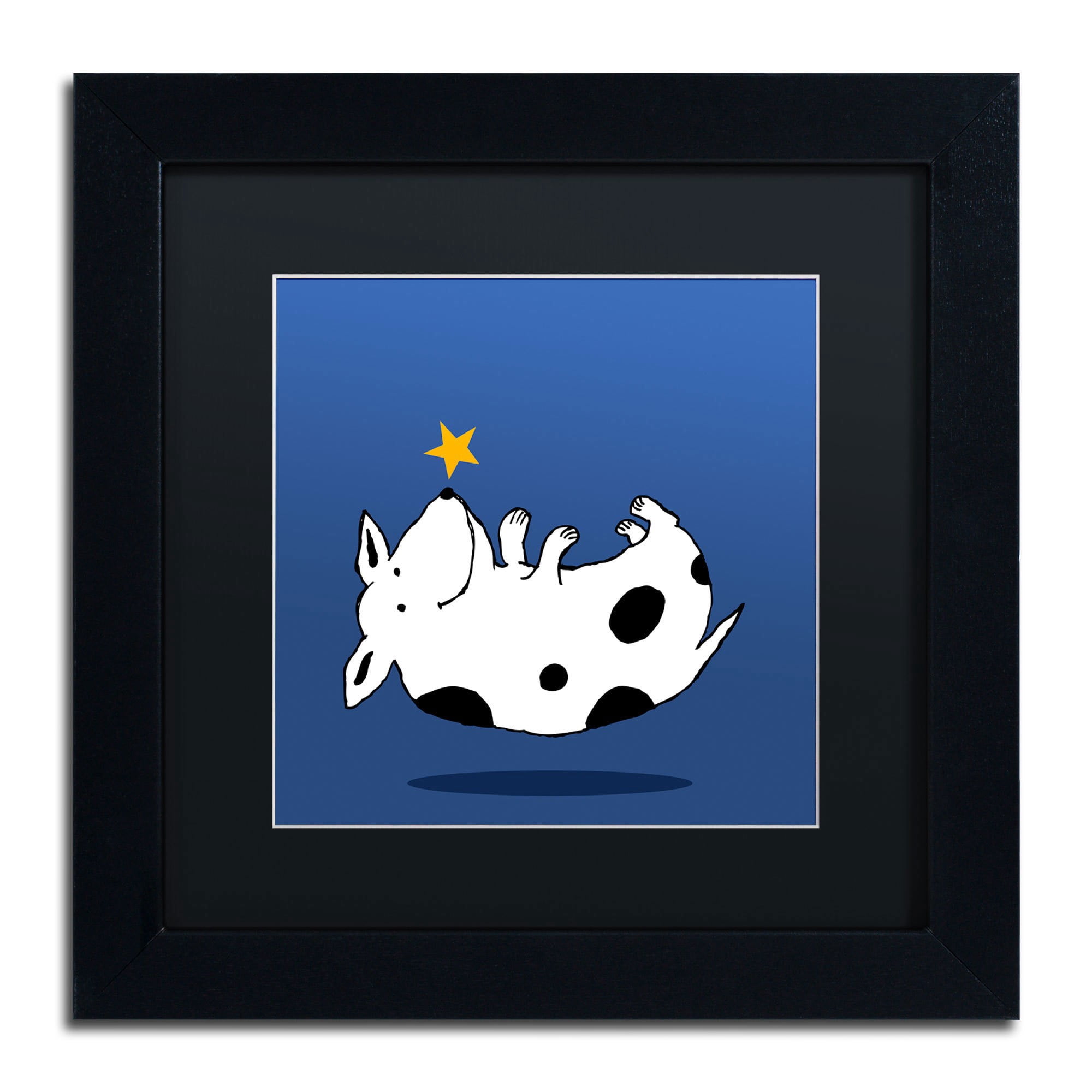 Carla Martell 'Star Dog' Black Matted Framed Art