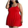 thumbnail image 2 of Tranfacy Women Summer Sleepshirt Plus Size Adjustable Camisole Crew Neck Sleeveless Relaxed Daily Indoor Dress, 2 of 5