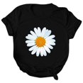 thumbnail image 6 of Prime Lightning Deals TodayWXLWZYWL Graphic Tunic Tees Tops for Women Plus Size Clearance Short Sleeve Round Neck Sunflower Daisy T Shirt Summer Wildflower Casual Loose Floral Tops, 6 of 6