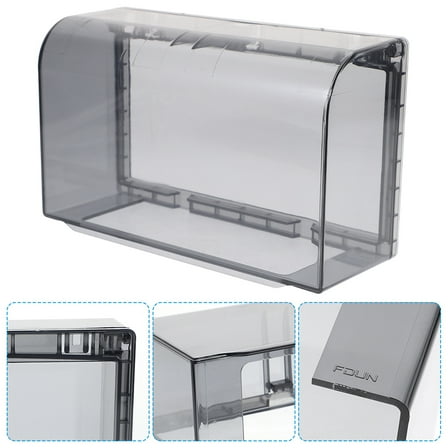 FRCOLOR Double 86 Type Waterproof Outlet Box Cover Adhesive Bathroom Switch Socket Protector for Home Black