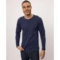 thumbnail image 2 of Real Essentials 3 Pack: Men's Cotton Long Sleeve Crew Neck T-Shirt with Pocket - Soft Work Casual Jersey Tees (Big & Tall), 2 of 6