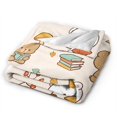 thumbnail image 2 of DouZhe Ultra-Soft Micro Fleece Lightweight Flannel Bed Blanket, Cartoon Bear Animal Print Cozy Warm Throw Blankets, 80"x60", 2 of 7