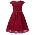 thumbnail image 5 of TiaoBug Flower Girl Dress Sleeveless Pure Color Pageant Party Gown 6-16 A Burgundy 8, 5 of 7