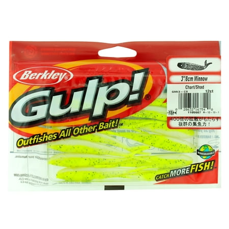 Berkley Gulp! Freshwater Minnow Fishing Soft Bait 3in Chartreuse