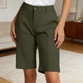 thumbnail image 3 of Bermuda Shorts for Women Knee Length Summer Casual Wide Straight Leg Loose Businees Casual Work Shorts with Pockets, 3 of 4