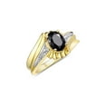 thumbnail image 3 of RYLOS Rings for Women 14K Yellow Gold Swirl Z Ring 7X5MM Oval Gemstone &  Diamond Rings October Onyx Jewelry Size 6, 3 of 7