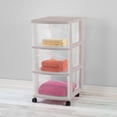thumbnail image 4 of Sterilite 3 Drawer Storage Cart, Plastic Rolling Organization, Grey Pumice, 8 Pack, 4 of 6