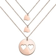 Mother and Daughters Necklace Set(Rose gold mom and 2 daughter)