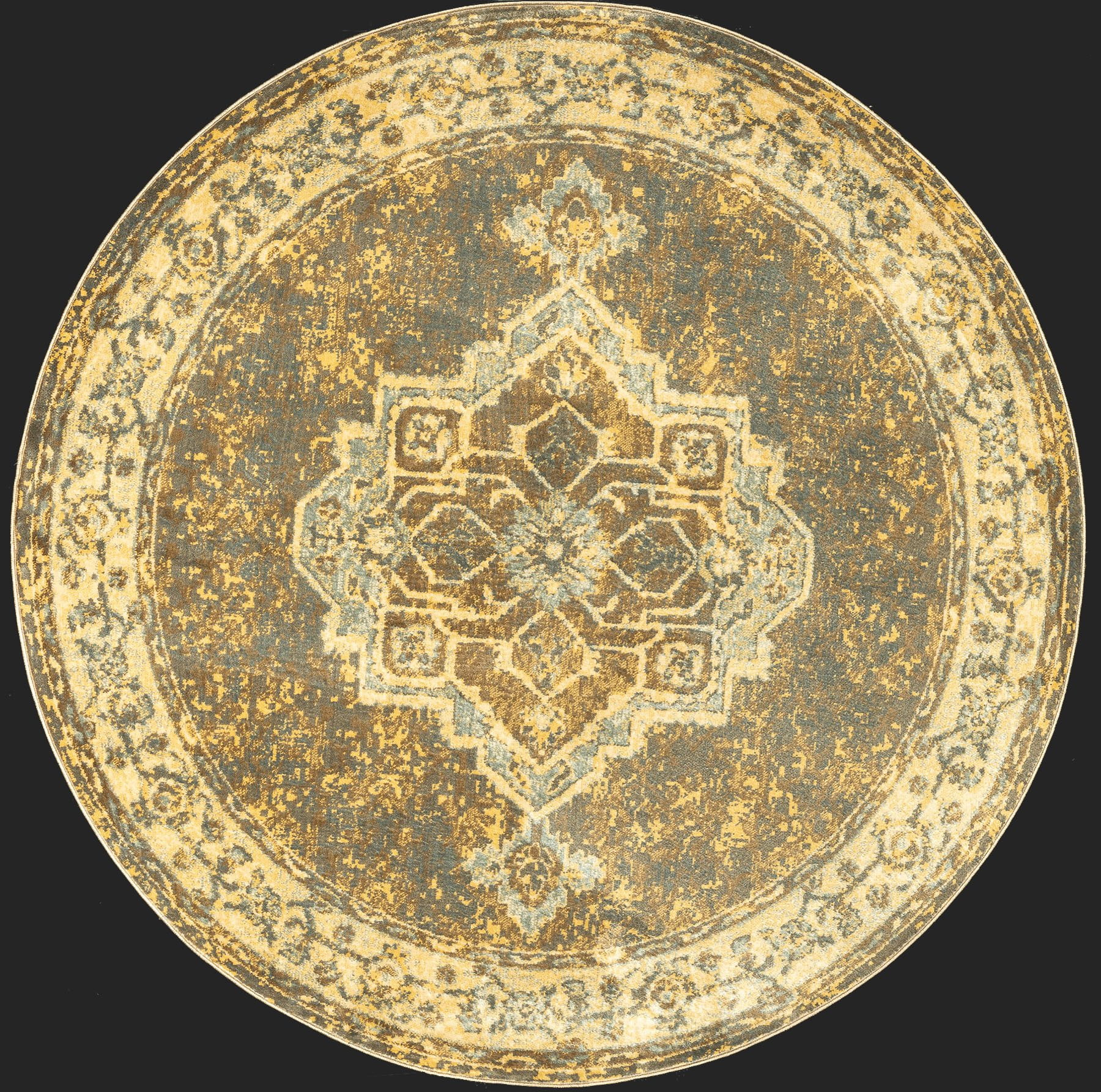 Montpellier Polypropylene Indoor Area Rug Beige 6' (Round) Made in Egypt