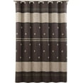 thumbnail image 6 of Seville Farmhouse Tan Polyester Bronze Striped Chocolate Cloth Classic Shower Curtain,Decorative Vintage Waterproof Printed Fabric Brown Bathroom Curtains,72" W x 72" L, 6 of 6