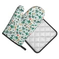 thumbnail image 2 of Bingfone Floral In Teal Print Oven Mitts Pot Holders Set 2 PCS for Kitchen for Cooking Grilling Baking BBQ Pot Holders Cook Essentials, 2 of 7