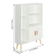 thumbnail image 7 of O'force Storage Cabinet, Free Standing Wooden Display Bookcase with Double Doors, 2 Shelves, 3 Cubes, Side Cabinet Decor, White, 7 of 7