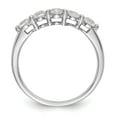 thumbnail image 2 of Solid 14K White Gold Five Stone Diamond Wedding Ring Band with CZ Cubic Zirconia Size 6.5, 2 of 8