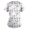 thumbnail image 3 of LSLJS Hauts à Manches Courtes à Col en V pour Femmes, Uniforme de Travail Imprimé avec Poche, Blouse, Hauts, Sarraus pour Femmes Grande Taille, 3 of 4