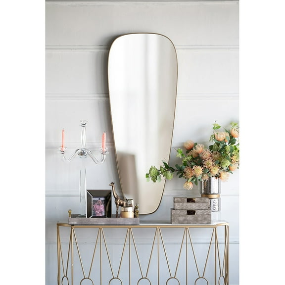 CC Home Furnishings Teardrop Shaped Wall Mirror - 51" - Gold