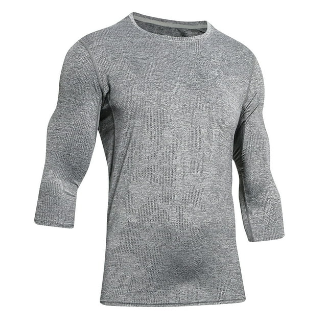 Fengqque T-Shirt Décontracté Vintage Baseball Raglan Manches 3/4 Basique Actif Gris 10(TG)