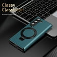 thumbnail image 6 of Allytechgroup Case for Samsung Galaxy Z Fold 7, PU Leather Shell Built-in Kickstand Hinge Protection Compatible with Magsafe Shockproof Magnetic Back Cover for Samsung Galaxy Z Fold 7, Green, 6 of 9