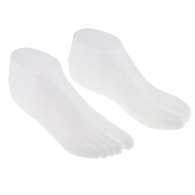 Ounissouiy 1Pair Female Feet Mannequin Foot Thong Model Sandal Style White Sock Display Decoración del hogar