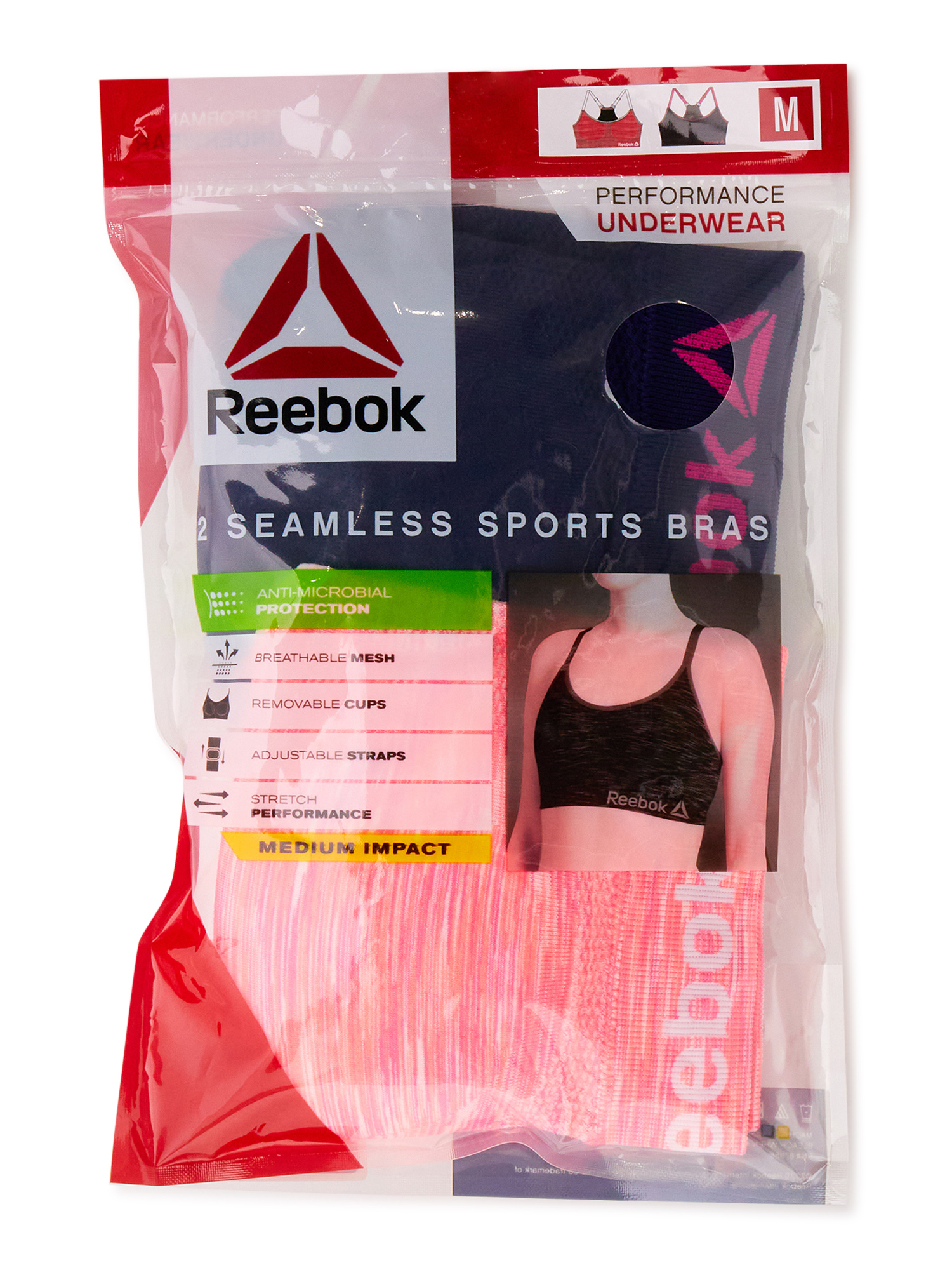 Reebok Women's Sports Bra, 2 Pack - image 3 of 7
