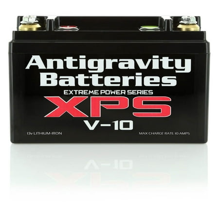 Antigravity Batteries - Lightweight Racing Motorcycle Lithium Ion Battery - XPS V-10 LEFT NEGATIVE - 3 Pounds 8 Ounces - 680 CCA - RACE USE (Best 1000 Cca Battery)