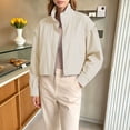 thumbnail image 3 of Cropped Jackets for Women High Neck Zip up Upf50 Sun Protection Jackets Long Sleeve Lightweight Outdoor Sport Coat, 3 of 8