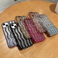 thumbnail image 5 of for iPhone Case,Glitter ElectroPlated Water Ripple Gradient Curly Wave Frame Bumper Camera Lens Protection Soft Shockproof Phone Case (Red,iPhone 15 Plus), 5 of 6