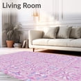 thumbnail image 2 of ODIKA 8'x10' Machine Washable Non-Slip Area Rug, Snowflake Lattice with Subtle Ombre Petal High Traffic Rug with Pad, Pink, 653586, 2 of 8