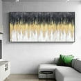 thumbnail image 2 of Large Abstract Gold Texture Oil Painting on Canvas Minimalist Yellow Ripple Acrylic Painting Modern Living Room Wall Art Decor, 2 of 9