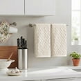 thumbnail image 6 of Sm:)e 2PC Diamond Grid Jacquard Towel 13x30 Inches, 100% Cotton Quick-Dry High Absorbency Luxury Bath Towel, Beige, 6 of 8