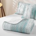 thumbnail image 4 of Erosebridal Teal Stripe Quilt King,Brush Graffiti Texture King Coverlet Set For Girls,3-Piece, 4 of 7