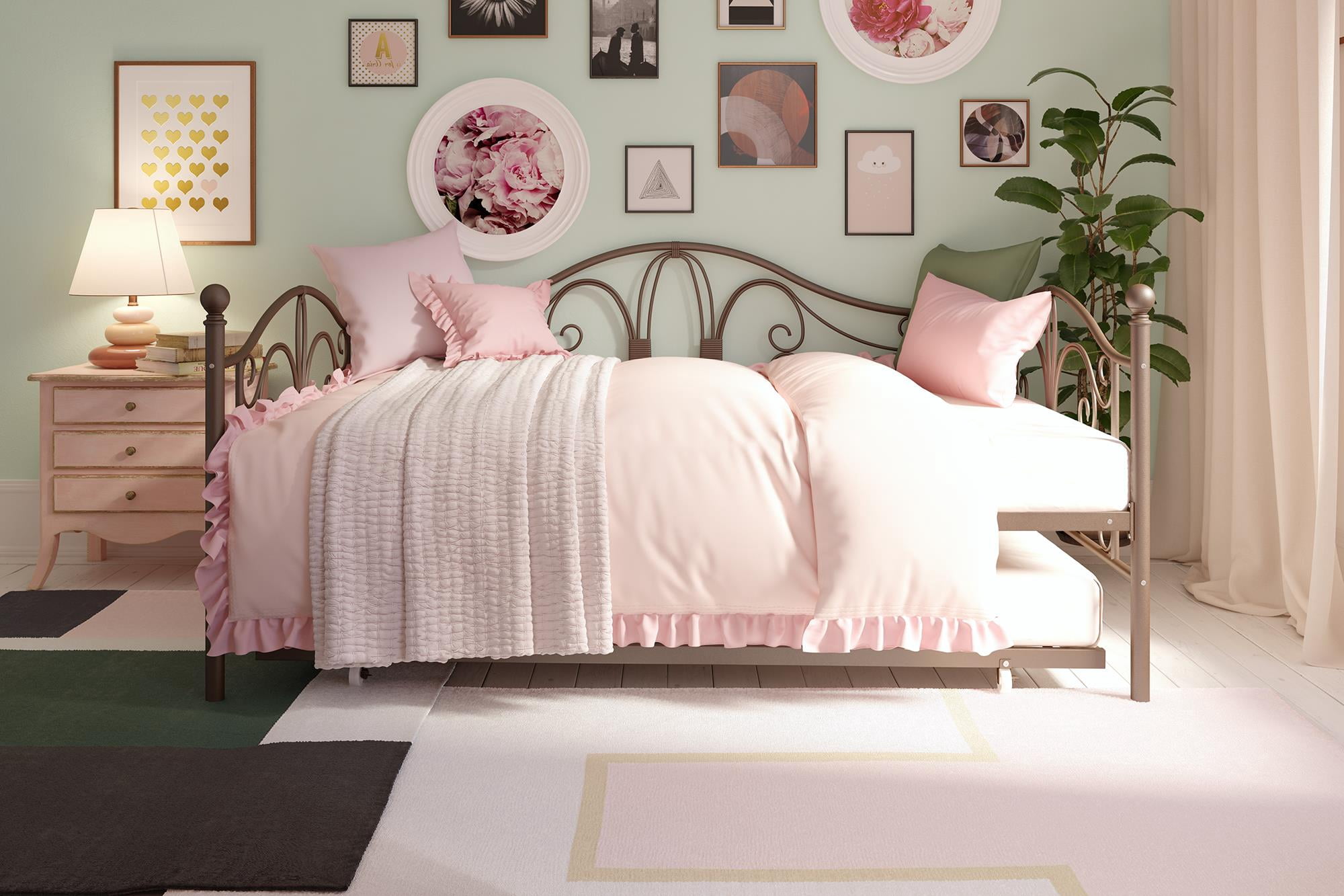 DHP Bombay Full Size Metal Daybed and Twin Size Trundle, Bronze