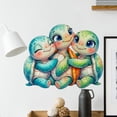 thumbnail image 4 of Linnome Combo Bedroom Living Room Decor Wall Sticker, Cartoon Sea Turtle for Bathroom Window, 4 of 5