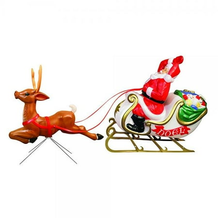 72 quot santa with sleigh and reindeer mold set walmart com rudolph and friends christmas decorations