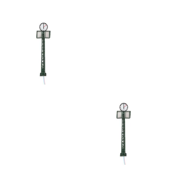 Justharion Platform Clock Lamps DIY Material Miniature Lamppost Station Building Layout Post Street Lights Home Decorations Toys Type6 2Set