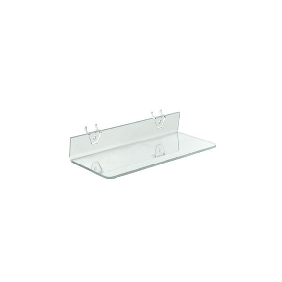 Clear Acrylic Shelf for Pegboard & Slatwall 13.5" x 4" x 2", 4-Pack