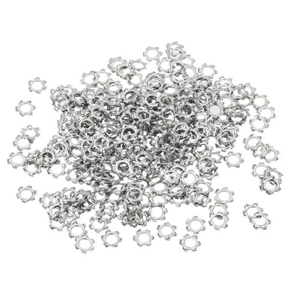 300 Pack 304 Stainless Steel External Tooth Lock Washers, M3 Star Locking Washers for Screw Bolt Mechanical Equipment Fasteners, Silver