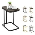 thumbnail image 2 of Nathaniel Home C-Shaped Sofa Side End Table, Legant Modern Sofa Side Table, Square Under Sofa Tables, with Painted Metal Frame, Black/Black, 2 of 6