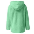 thumbnail image 5 of 2025 Sherpa Coat for Women Fluffy Fleece Sweatshirt Coat for Women Loose Casual Solid Open Zip Hooded Jacket Long Sleeve Soft Fuzzy Plush Outerwear Winter Sherpa Coat, 5 of 5
