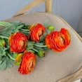 thumbnail image 4 of Nvzi Flores de ranúnculo artificiales con tallo de tacto real, flores de ranúnculo de seda (paquete de 6) (rojo), 4 of 5