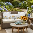thumbnail image 6 of Outdoor Pillow Cover Yellow Flowers Leaf Set of 2 Waterproof Throw Pillowcases Eucalyptus Leaves Decorative Patio Furniture Pillows for Couch Garden Indoor & Outdoor Use, 6 of 9