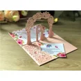 thumbnail image 1 of Tarjetas de Felicitación 3D para novia y novio, sobre de color oro rosa, corte láser, color azul marino, blanco y rosa, 1 of 5