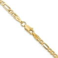 thumbnail image 2 of Diamond2Deal 14K Yellow Gold 3mm Flat Figaro Chain Necklace for Women 28", 2 of 6