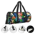 thumbnail image 4 of Rocae Colorful Flowers Print Round Travel Duffel Bag and Fitness Bag, Women's Waterproof Weekend Tote, Men's Travel and Fitness Essentials, 4 of 8