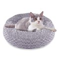thumbnail image 2 of Pet Dog Bed Cat Bed, Round Plush Dog Beds for Small Medium Large Dogs and Cats, Donut Calming Puppy Bed Washable Gray, 2 of 10