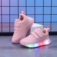 thumbnail image 5 of Ymyiu Toddler Light Up Shoes Girls Toddler Light Up Sneakers Kids Casual Canvas Shoes with Adjustable Shoe Strap for Girls Boys Size 12(Pink, Little Kids 12), 5 of 7