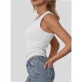 thumbnail image 3 of Women's Crew Neck Tank Tops Breathable Slim Fit Sleeveless Design Trendy Going Out Tops, 3 of 4